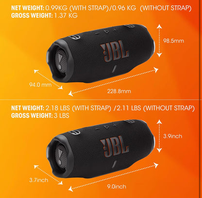 JBL Charge 6 - Draagbare Waterdigte & Valbestande Bluetooth Luidspreker met 'n Stewige/Verwyderbare Draband (Wit)