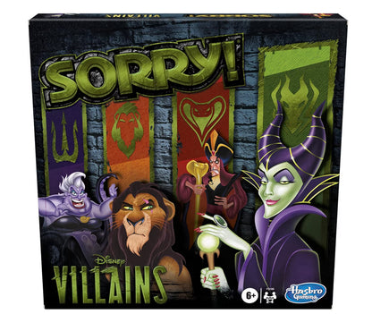Hasbro Gaming Sorry! Board Game: Disney Villains Edition Kids Game - Family Games