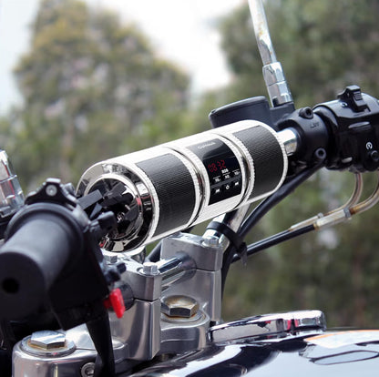 Motorcycle Bluetooth Speakers, Waterproof Radio Audio System
Built-in Amplifier, FM Radio, AUX Input, USB, Great for ATV, Scooter Bike,12 Volt Vehicle