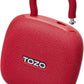 PE1 Mini Portable Bluetooth Speakers w/ Adjustable Carabiner IPX8 Waterproof, 32H Playtime - Red