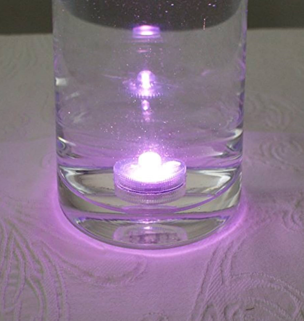 Submersible LED Lights Battery Powered Underwater Waterproof LED Tea Light Candles for Events Decor Lighting - (Pink)