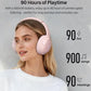 HT3 Hybrid Noise Cancelling Headphones, 90H Battery Life Over Ear Bluetooth 6.0 Foldable Headset, AI Voice Assistant - Pink