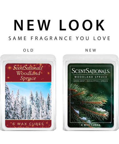 Scentsationals Wax Melts Strong Scent - Woodland Spruce - Long Lasting Scented Wax Cubes for Warmers - 10oz (PACK OF 4)