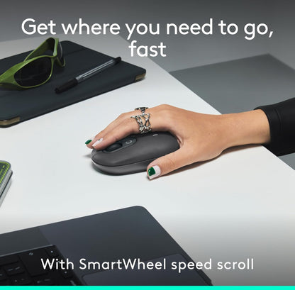 Logitech POP ICON Combo, Bluetooth Sleutelbord en Muis Kombinasie, Gemaklike Tik, programmeerbare Sleutels en Knoppies, Stil klikke, Maklike Wisseling tot 3 Toestelle - Grafiet en Spierwit