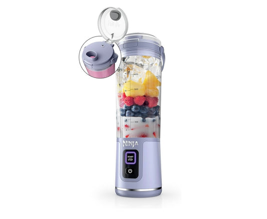 Ninja Blast Portable Blender, Cordless, 18oz. Vessel, Personal Blender BPA Free, Leakproof-Lid and Sip Spout, USB-C Rechargeable, Dishwasher Safe Parts - Lavender, BC151ML