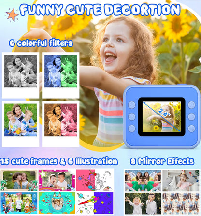 Kinders kitsdruk 1080P HD Video Digitale Kamera met 32G Kaart - (Blou)