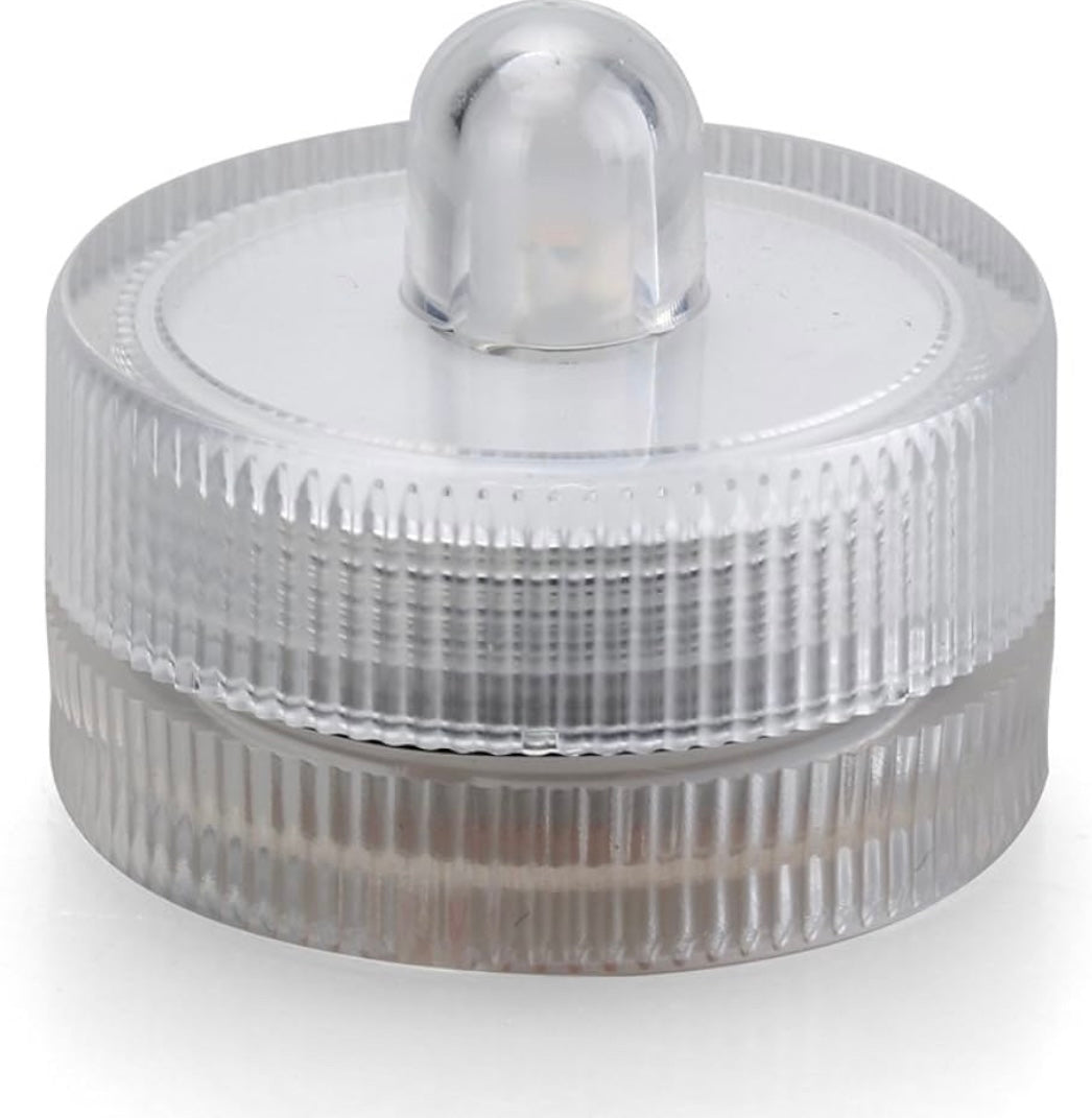 Halloween Lights Submersible LED Lights Battery Powered Underwater Waterproof LED Tea Light for Events Decor Lighting - (Warm White)