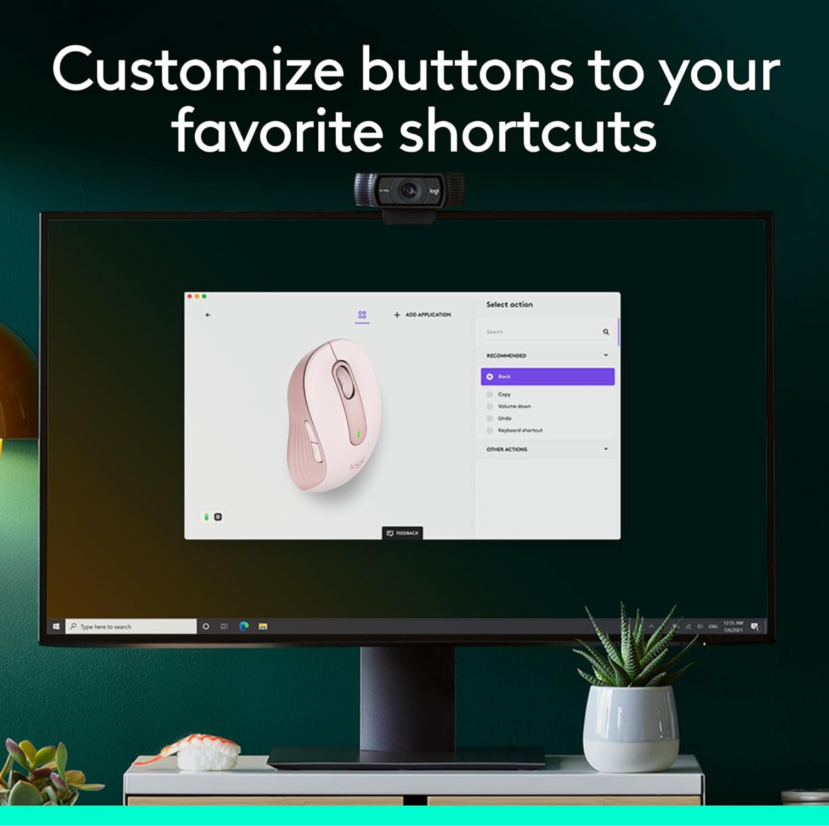 Logitech Wireless Mouse Signature M650- Small Hands Silent Clicks, Customizable Buttons, Bluetooth, PC/Mac/Chromebook - Rose, Right-Handed, Small-Medium