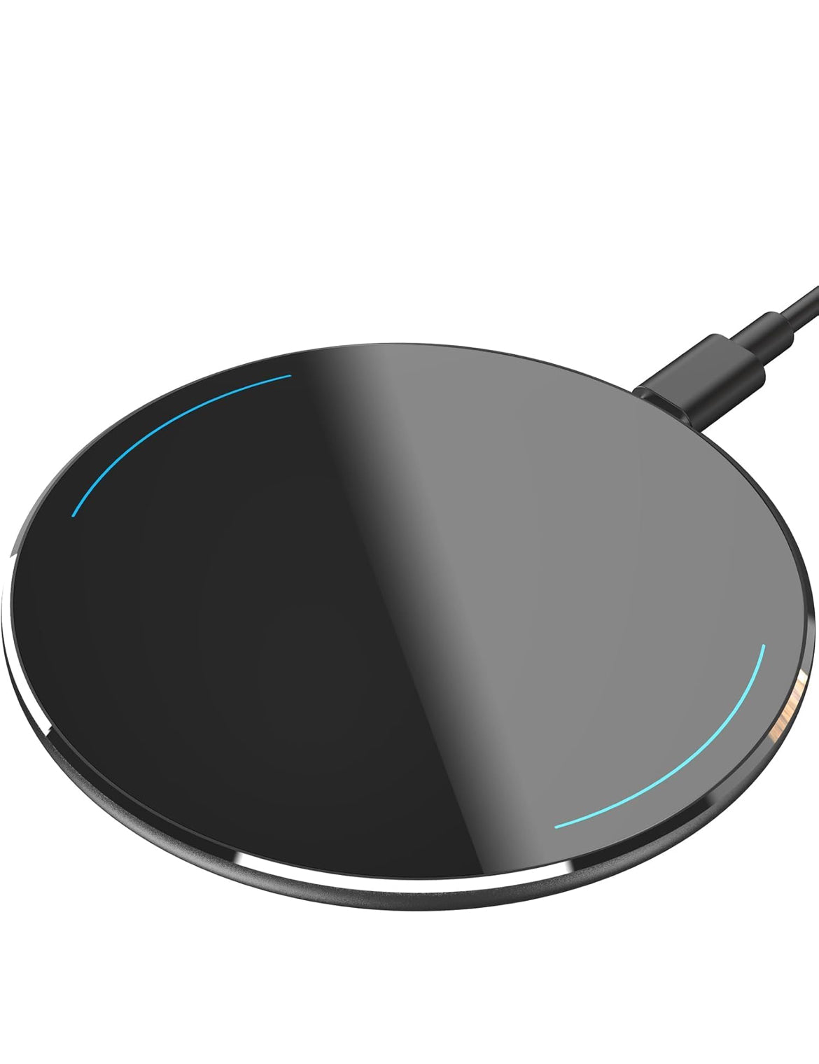New Anti-Slip Wireless Charger 15W Max Fast Charging Pad Compatible w/ iPhone,Samsung Galaxy - Black