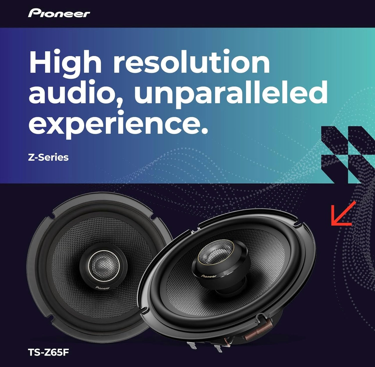 Pioneer TS-Z65F, 2-rigting 6.5 DUIM Koaksiale Karluidsprekers, Volreeks, Oop & Gladde Klankgehalte, Maklike Installasie en Verbeterde Basrespons - Swart