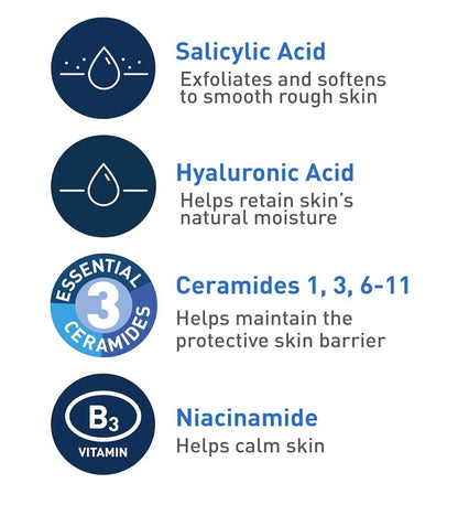 CeraVe Renewing Salicylic Acid Cleanser, geformuleer met hialuroonsuur, niasinamied en seramiede, nie-komedogeen en sonder geur (473 ml)