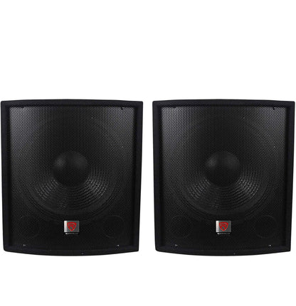 Rockville (2) SBG1158 15" 800w Passiewe Pro DJ Regstreekse Klank Subwoofers MDF Kaste