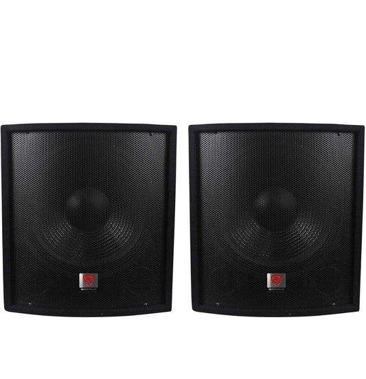Rockville (2) SBG1158 15" 800w Passiewe Pro DJ Regstreekse Klank Subwoofers MDF Kaste