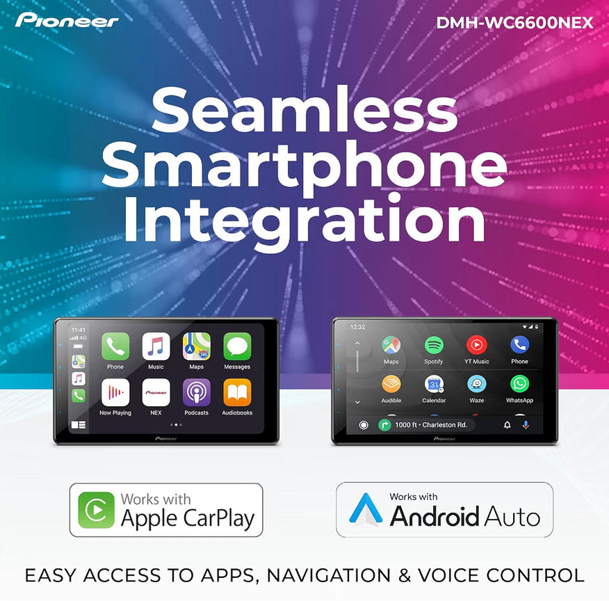 Pioneer 9" Capacitive Touchscreen Modular Chassis Car StereoDigital Multimedia Receiver, Wireless CarPlay & Android Auto, Amazon Alexa, Bluetooth, HD Radio, Backup Cam, Hi-Volt RCA