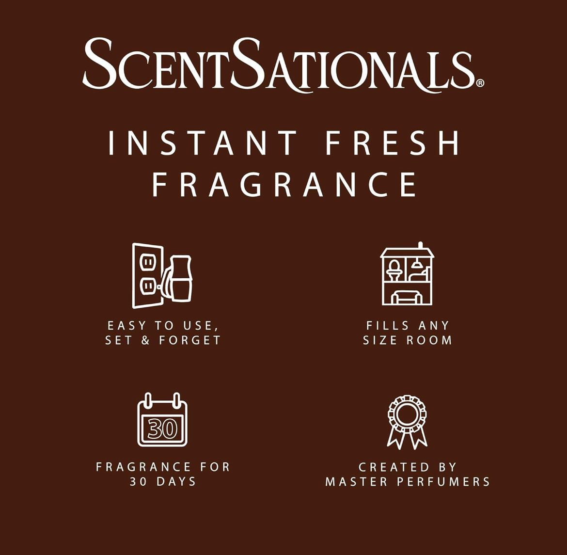 ScentSationals Sugar & Spice Fragrance Oil Plug In Air Freshener Refills 3-Pack - Works w/ Scentsationals Wall Plugs - Packaging May Vary