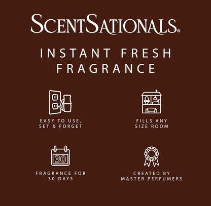 ScentSationals Sugar & Spice Fragrance Oil Plug In Air Freshener Refills 3-Pack - Works w/ Scentsationals Wall Plugs - Packaging May Vary