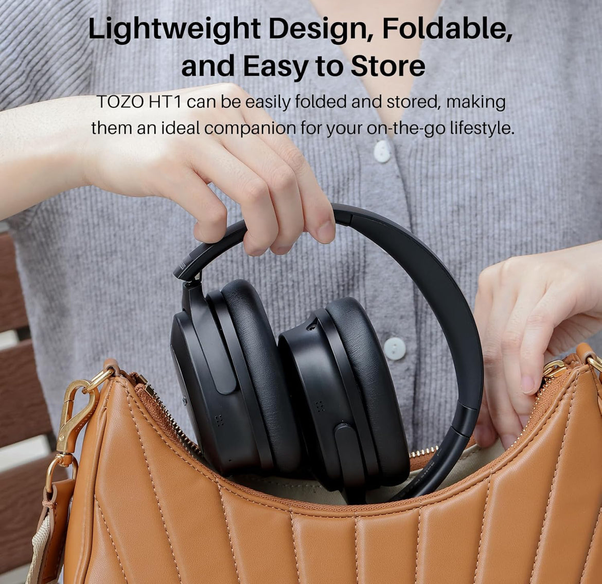 Hybrid Active Noise Cancelling Headphones, Wireless Over Ear Bluetooth, 40H Playtime, Hi-Res Audio Custom EQ, Comfort Fit Ear Cups (Black)