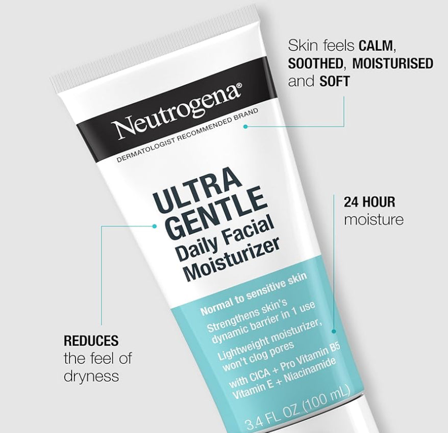 Neutrogena Geurvrye Daaglikse Gesigbevogtiger vir Sensitiewe Vel met Vitamien B3, Pro-Vitamien B5 & Vitamien E - (100 ml)