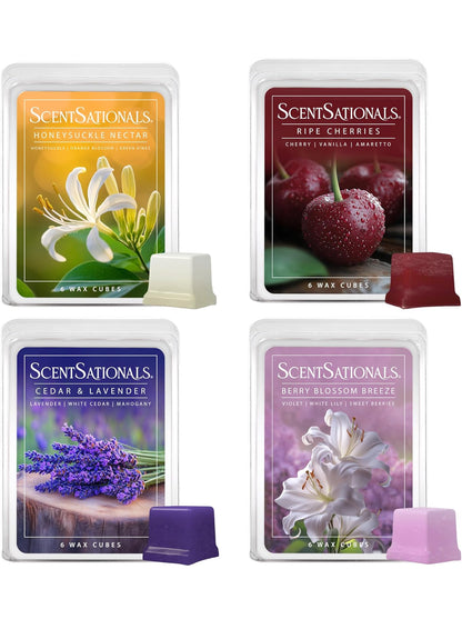 ScentSationals Wax Melts Cubes Down to Earth – Long Lasting Wax Cubes with Strong Scent for Warmers – 10oz (Pack of 4)