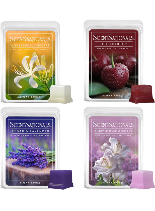 ScentSationals Wax Melts Cubes Down to Earth – Long Lasting Wax Cubes with Strong Scent for Warmers – 10oz (Pack of 4)