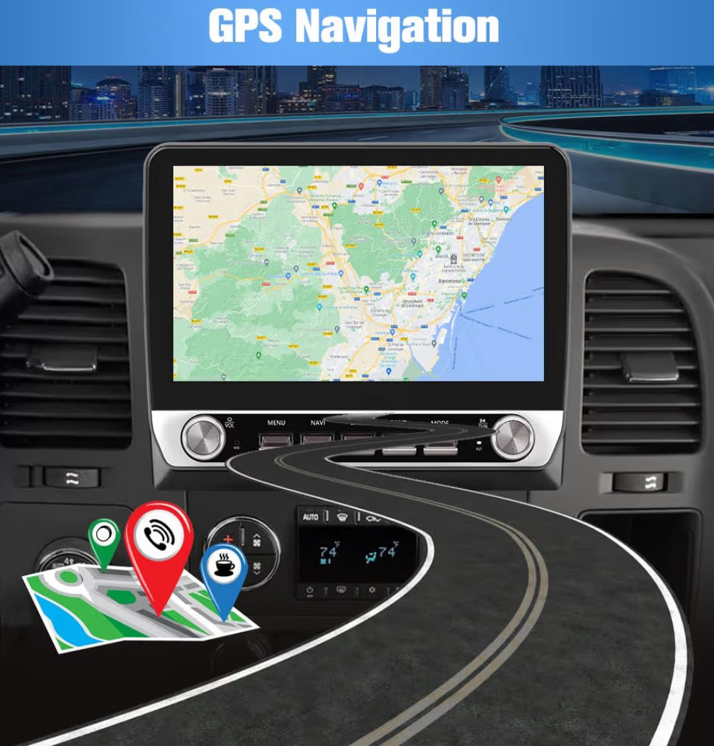 10" 4Core 64GB Car Stereo Android 13 with Wireless CarPlay Android Auto - for Chevy Silverado 2007-2013 Tahoe Equinox GMC Sierra Yukon with Wireless CarPlay Android Auto