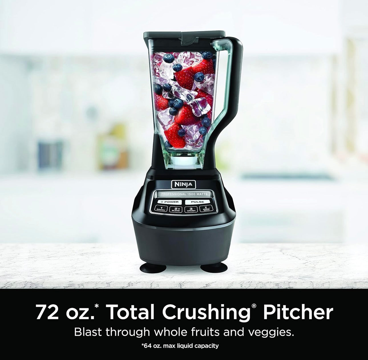 Ninja Blender, Food Processor, Blender for-Smoothies, Includes Pitcher, Smoothie Cup, and 8-Cup Bowl Mega Kitchen System, 120 Volts - Black, BL770AMZ