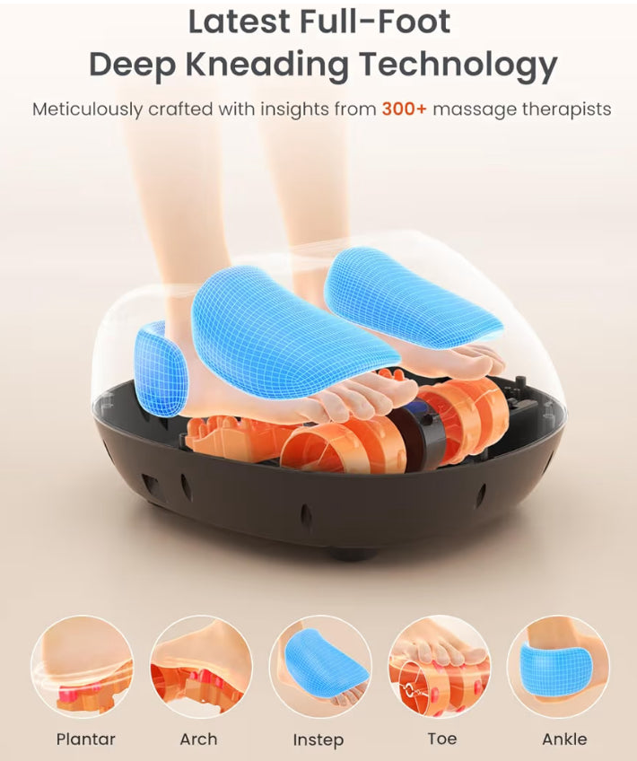 Full Foot Massager Machine Shiatsu Foot Massager w/ Heat Plantar Fasciitis Massager - Fits Up to Size 13