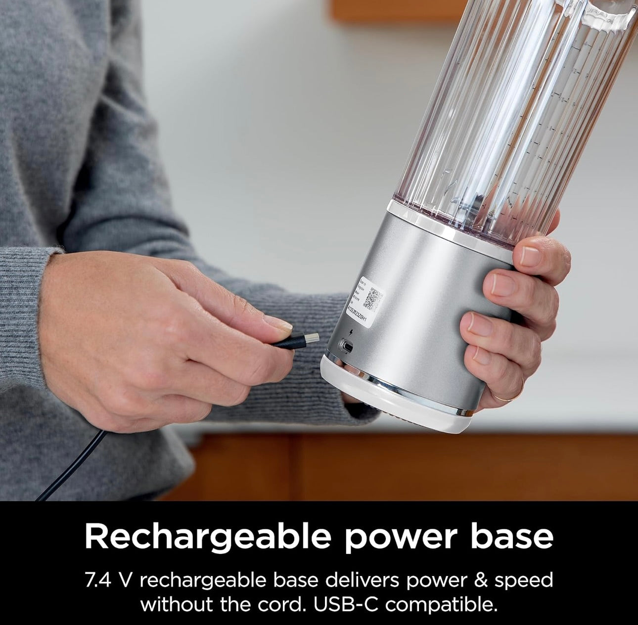 Ninja BC151WH Blast Portable Blender, Cordless, 18oz. Vessel, Personal Blender BPA Free, Leakproof-Lid & Sip Spout, USB-C Rechargeable, Dishwasher Safe Parts - White