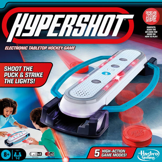 Hasbro Gaming Hypershot Electronic Tabletop Hockey Game - 5 Games in 1 Music, Lights, and Sounds - Kids Board Games