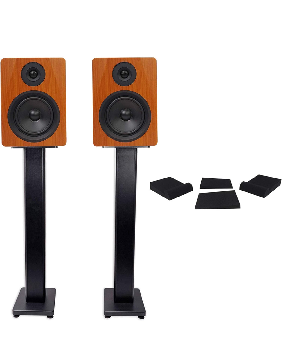 Rockville Pair APM5C 5.25" 2-Way 250W Powered USB Studio Monitors and Stands+Pads