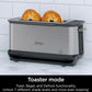 Ninja ST101 Foodi 2-in-1 Flip Toaster, 2-Slice Capacity, Compact Toaster Oven 1500 Watts, Stainless Steel - 6 Functions