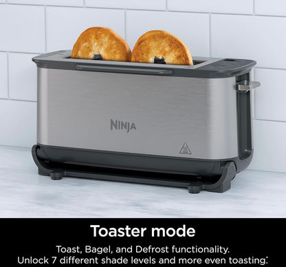 Ninja ST101 Foodi 2-in-1-omslaanrooster, 2-sny-kapasiteit, kompakte rooster-oond 1500 Watt, vlekvrye staal - 6 funksies