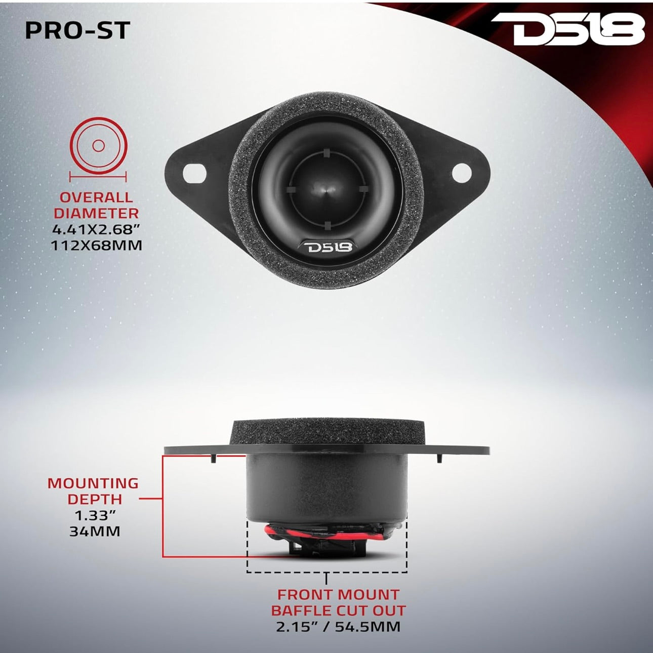 DS18 PRO-ST OEM Upgrade Bullet Compression Tweeters w/ Crossovers 1.9" (Pair)