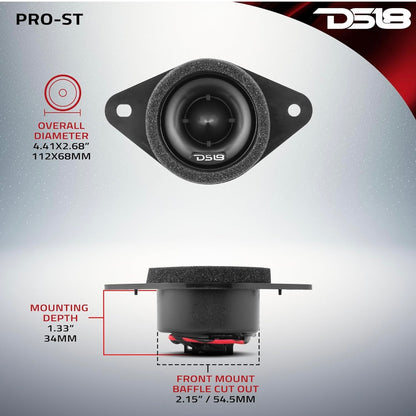DS18 PRO-ST OEM Opgradeerkoeëlkompressie-tweeters met Crossovers 1.9" (Paar)