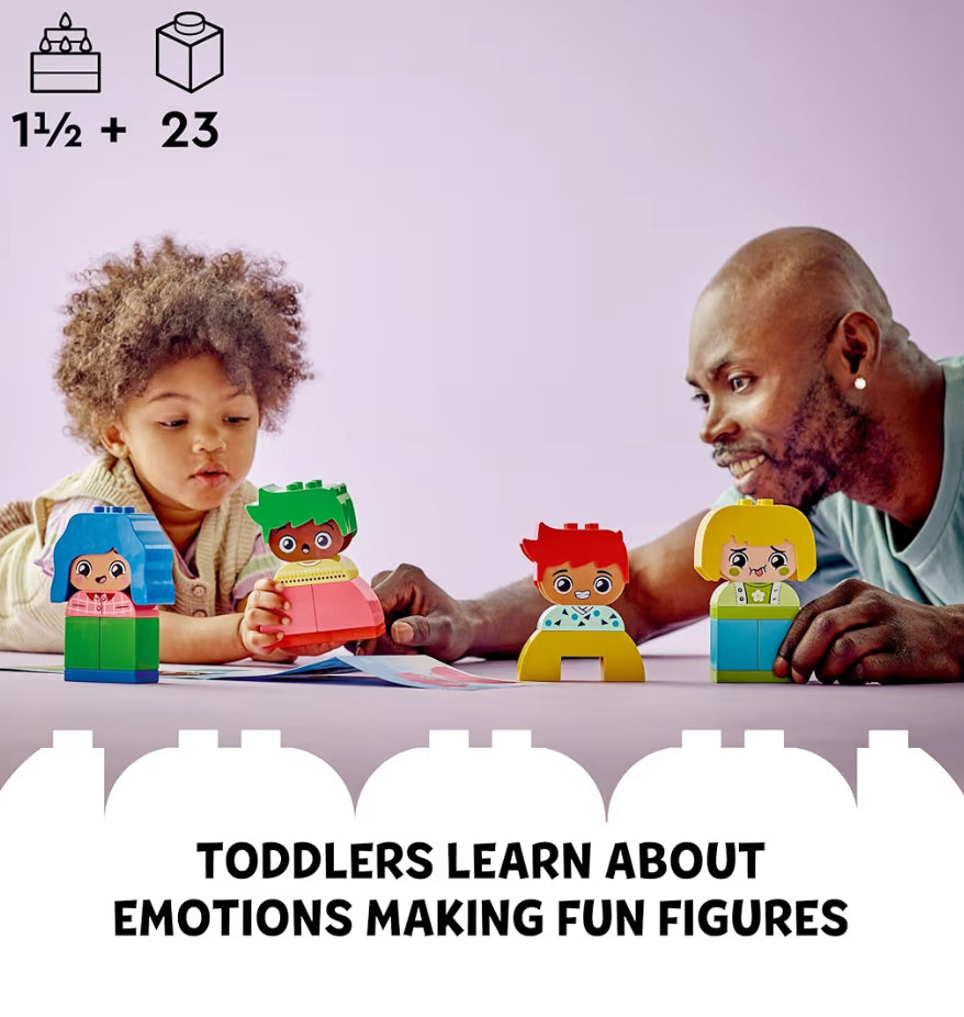 LEGO DUPLO My First Big Feelings & Emotions Interactive Toy, Colored Building Bricks and 4 Characters