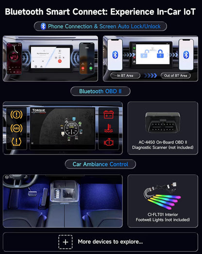 KI-boksopgradering Koordlose CarPlay/Android Auto-adapter Versoenbaar met YouTube, Prop-en-speel Slim KI-bokssteun, Dubbele Bluetooth, GPS-spoor