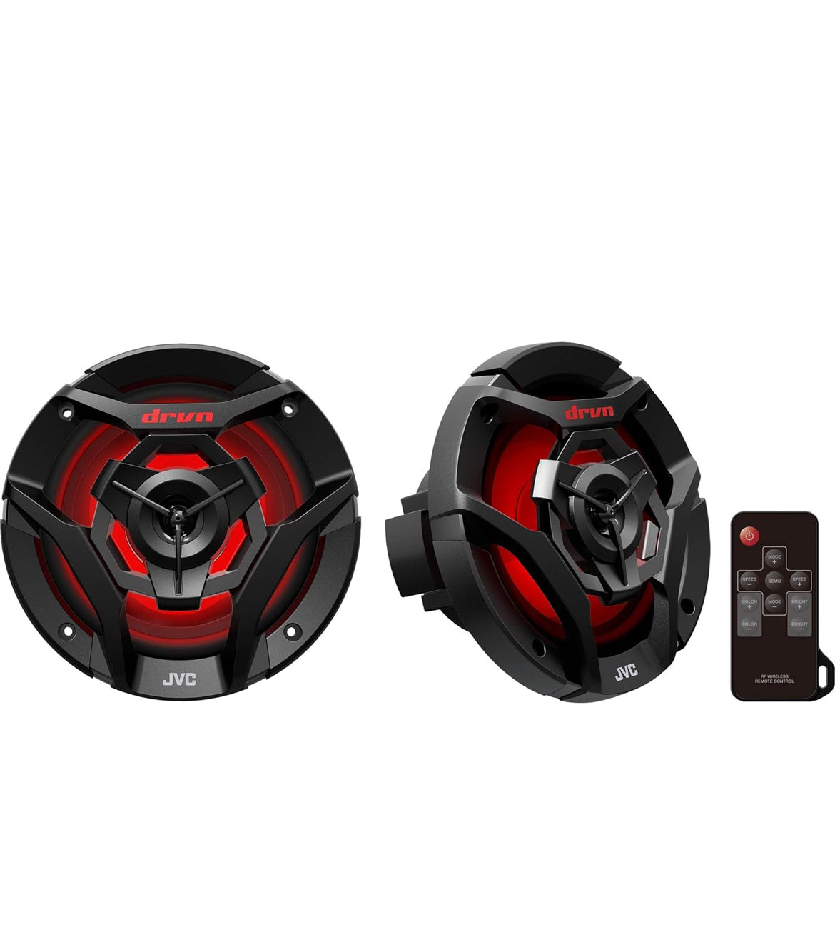 JVC CS-DR621MWL 6.5 Duim Motor & Mariene, Motorsport, Klankstelsel Stereo 2-rigting Luidsprekers met Koel Ingeboude RGB LED-ligte, Weerbestand IPX5, 260 Watt, UV-beskermde Roosters Ingesluit - Wit