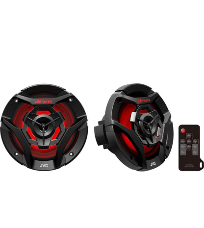 JVC CS-DR621MWL 6.5 Duim Motor & Mariene, Motorsport, Klankstelsel Stereo 2-rigting Luidsprekers met Koel Ingeboude RGB LED-ligte, Weerbestand IPX5, 260 Watt, UV-beskermde Roosters Ingesluit - Wit