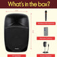 Portable Bluetooth PA Speaker - 12’’ 1200W Subwoofer, LED Battery Indicator Lights W/Built-In Rechargeable Battery, MP3/USB/SD Card Reader, and UHF Wireless Microphone