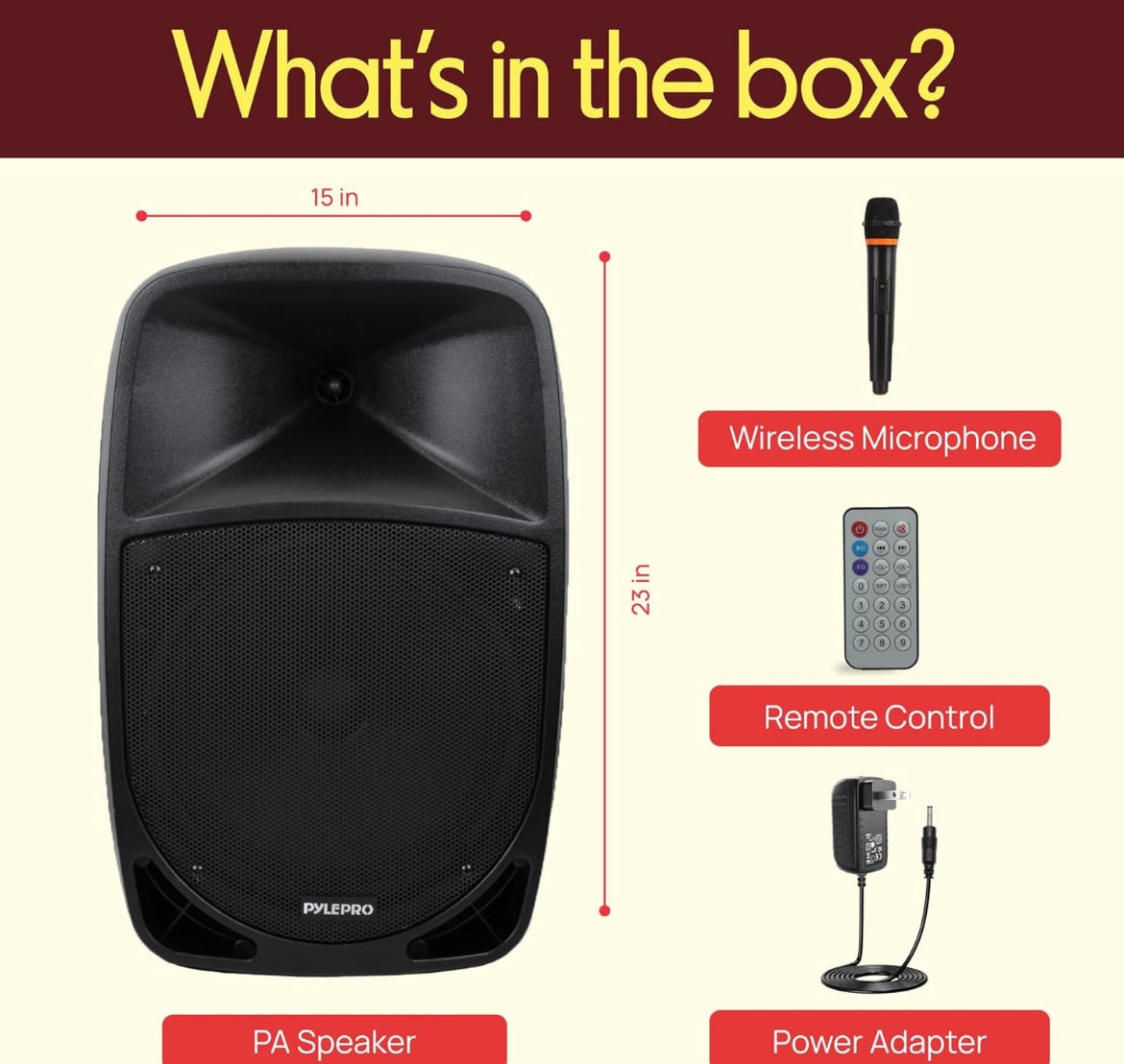 Portable Bluetooth PA Speaker - 12’’ 1200W Subwoofer, LED Battery Indicator Lights W/Built-In Rechargeable Battery, MP3/USB/SD Card Reader, and UHF Wireless Microphone