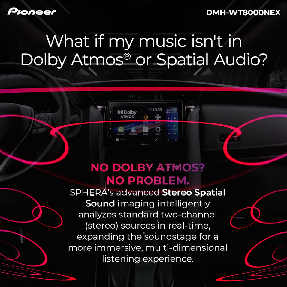 Pioneer DMH-WT8000NEX 10.1" Touchscreen Single Din Dolby Atmos Car Stereo
Digital Multimedia Receiver, Wireless Apple CarPlay & Android Auto, Wifi, Bluetooth, HD Radio, Rear Camera Inputs