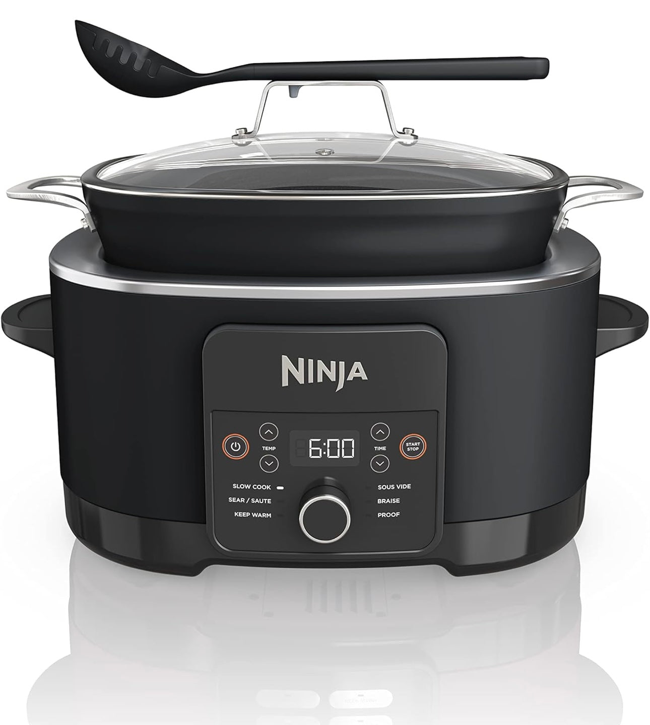 Ninja MC1010 Foodi PossibleCooker PLUS - Sous Vide & Rysrys 6-in-1 Multikoker, met 8.5 Liter, Stadige Koker, Nederlandse Oond & Meer, Glasdeksel & Geïntegreerde Lepel, Kleefvry, Oondvaste Pot tot 260°C, Swart