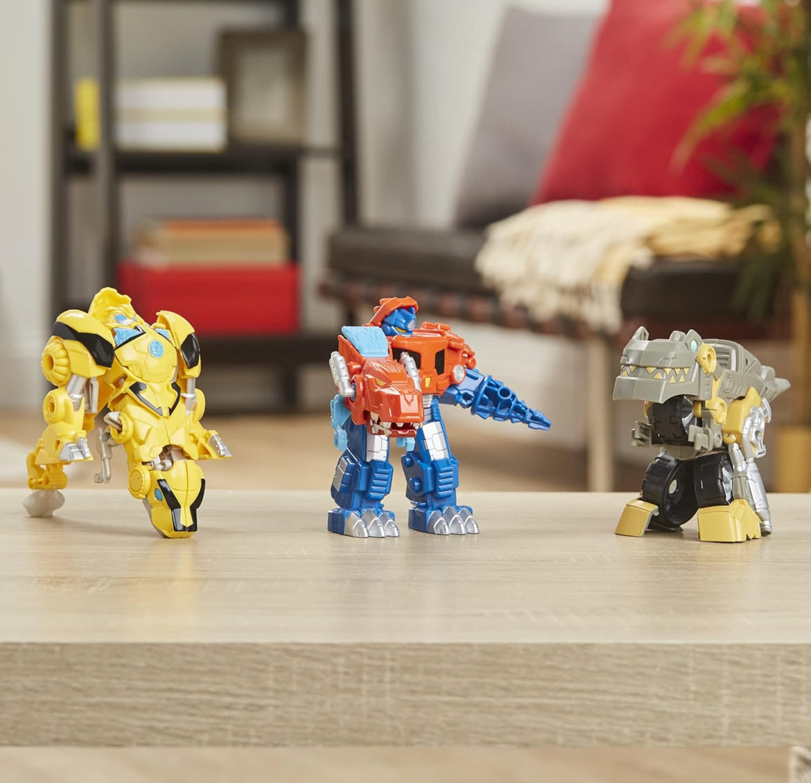 Transformers Playskool Primal Team-Up 3-Pack with Optimus Prime,Bumblebee, and Grimlock Converting Dinosaur Figures, 4.5-Inch Toys, Ages 3 and Up (Amazon Exclusive)