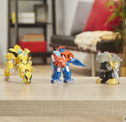 Transformers Playskool Primal Team-Up 3-Pack with Optimus Prime,Bumblebee, and Grimlock Converting Dinosaur Figures, 4.5-Inch Toys, Ages 3 and Up (Amazon Exclusive)