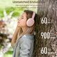 Hybrid Active Noise Cancelling Headphones, Wireless Over Ear Bluetooth, 40H Playtime, Hi-Res Audio Custom EQ, Comfort Fit Ear Cups (Pink)