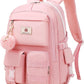 Backpack for Girls Laptop Backpacks 15.6 Inch College Cute Bookbag Anti Theft Primary Elementary School Bag Casual Daypack for Students Teens Girl Women (Pink)