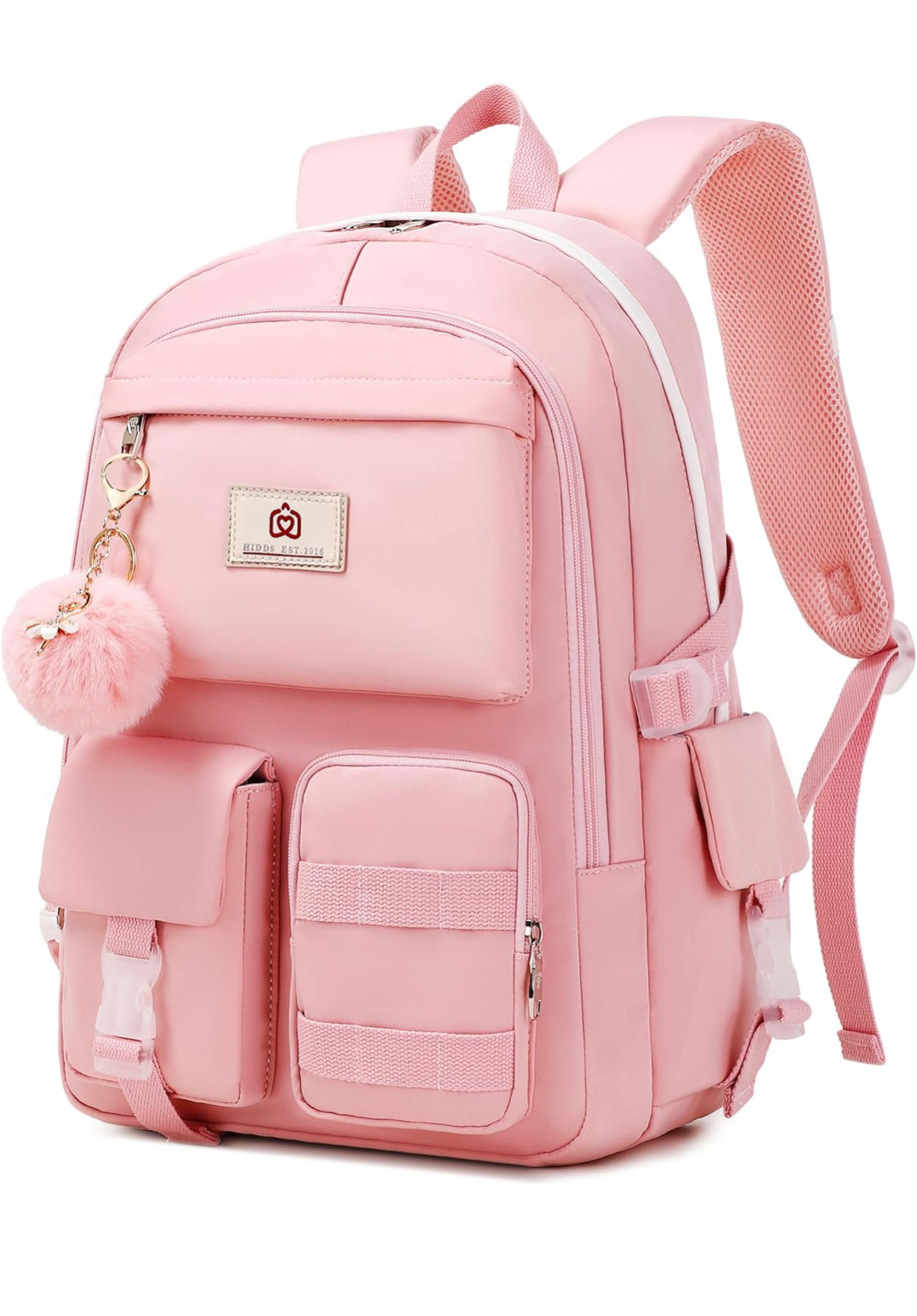 Backpack for Girls Laptop Backpacks 15.6 Inch College Cute Bookbag Anti Theft Primary Elementary School Bag Casual Daypack for Students Teens Girl Women (Pink)