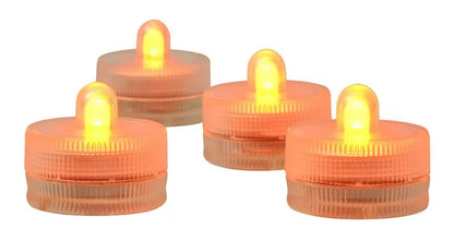 KITOSUN Submersible LED Lights cr2032 Battery Powered Underwater Waterproof LED Tea Light Candles for Events Wedding Centerpieces Vase Floral Xmas Holidays Home Decor Lighting(Pack of 12) (Orange)
