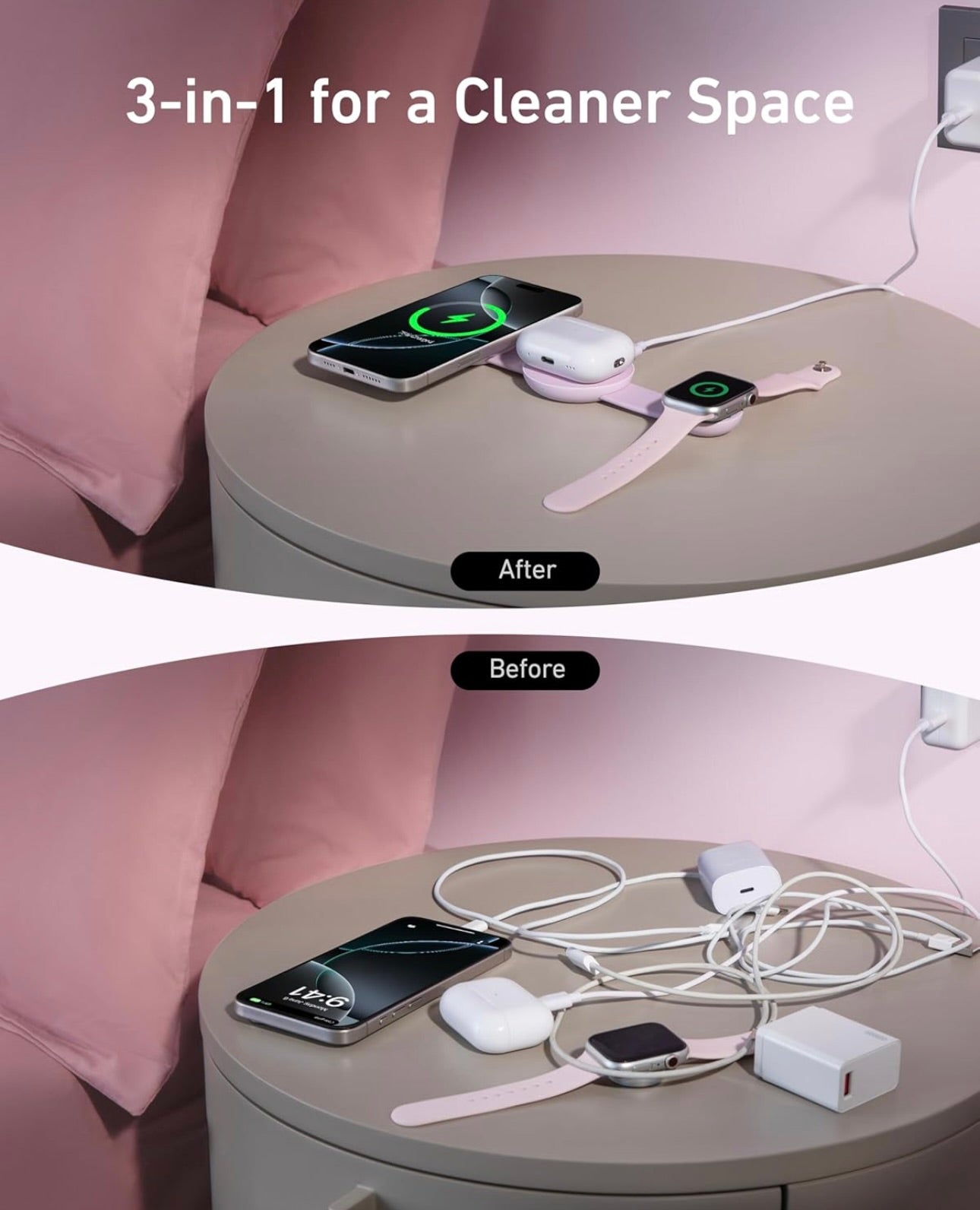Anker MagSafe Compatible MagGo UFO 3-in-1 Charger, iPhone 16 Wireless Charger (Not a Power Bank)