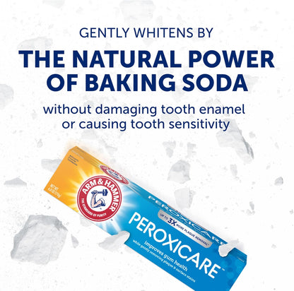 ARM & HAMMER Peroxicare Toothpaste for Gum Health, Baking Soda Toothpaste, Clean Mint 6.0 oz (Pack of 4)